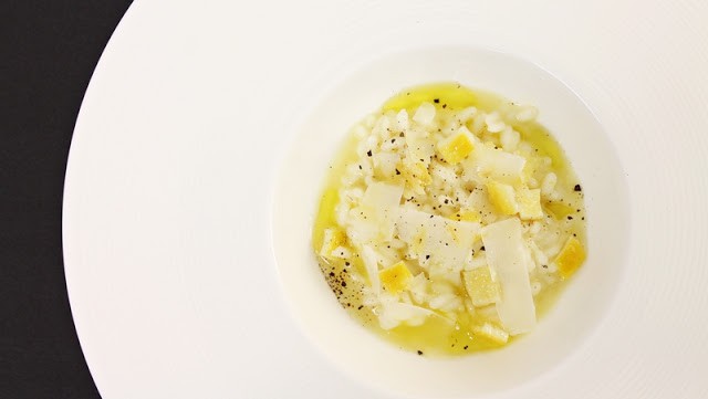 Lemon risotto with pickled lemon rinds & black pepper