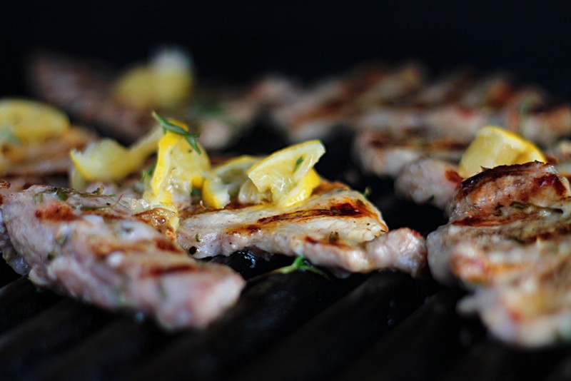 Grilled Pork Loin with Lemon and Herbs