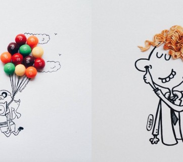 Cute Candy Illustrations uses real sweets to make them complete