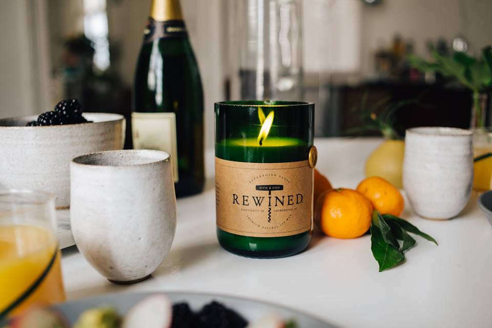 Wine Scented Candles in Wine Bottles by Rewined