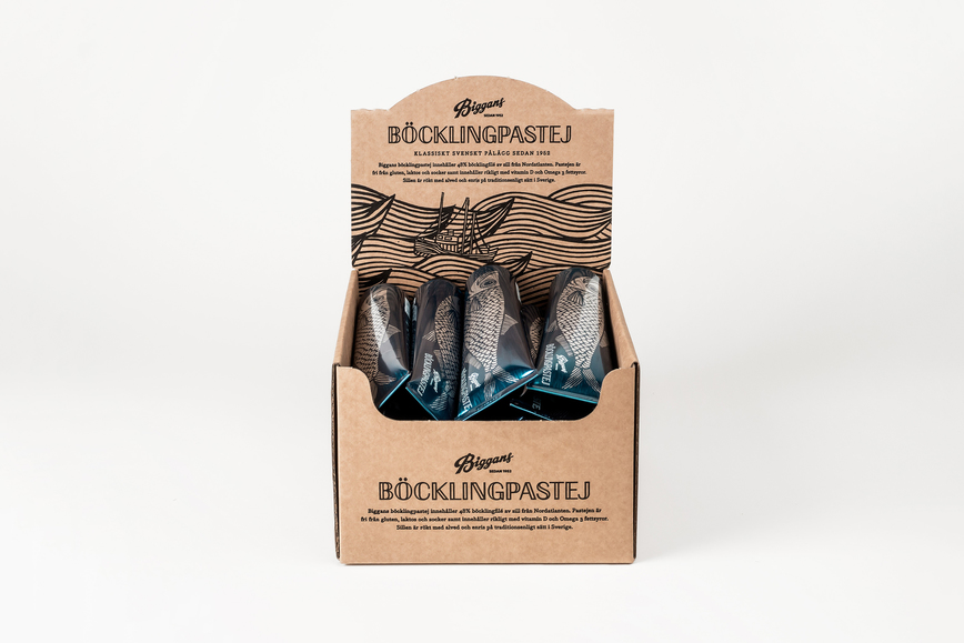 Fish in tube - New packaging for Biggans Böcklingpastej