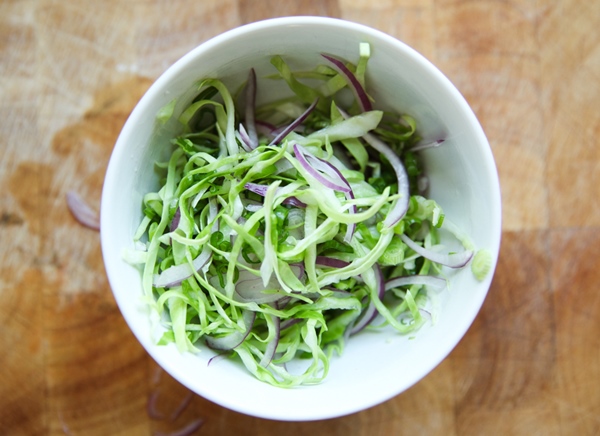 Cabbage Lime salad with Scallions