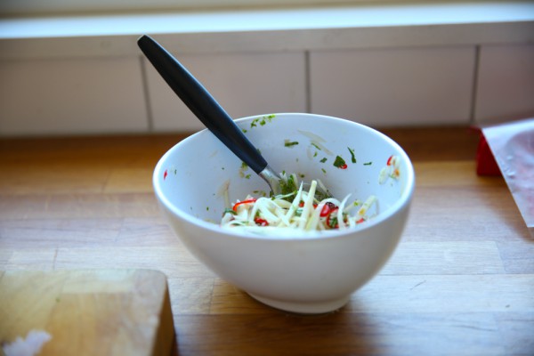 Green Papaya Salad with Garlic and Lime