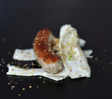 Nürnberger Sausage with creamy Fennel coleslaw & Mustard Seeds