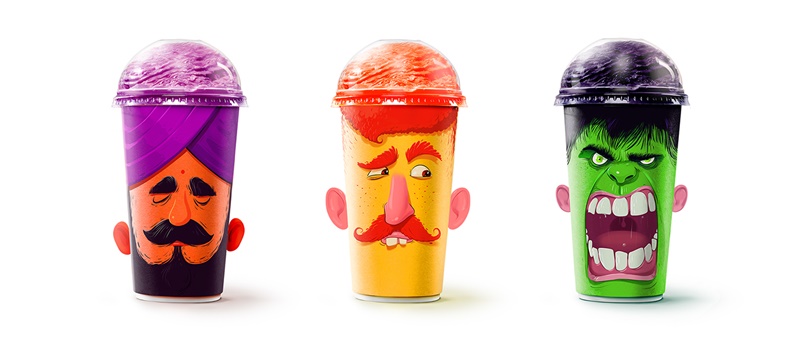 Cartoon Milkshakes - Great Milkshake Packaging Concept