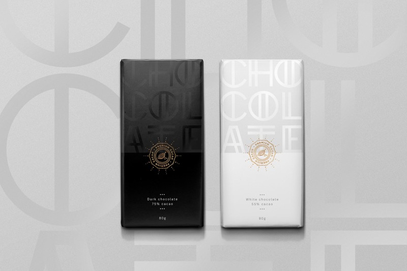 Elegant Chocolate Packaging With an Art Deco Font