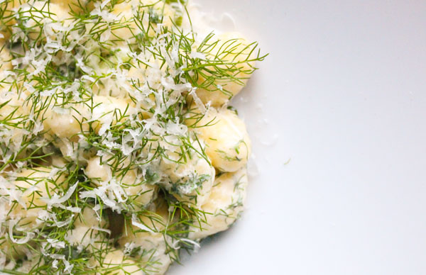 Quick Fennel Gnocchi with Garlic, Parmesan and Fennel Dill