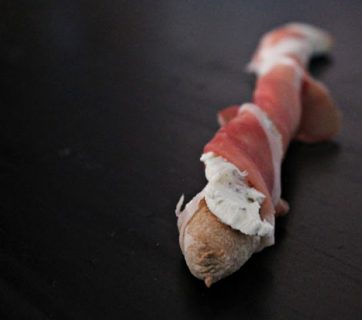 Homemade Grissini with Parma Ham and Cream Cheese