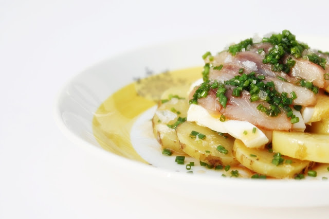 Soused Herring Browned Butter with Chives and Eggs