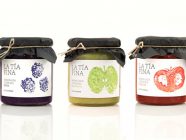 Fruit Labels Made with Real Fruit for La Tia Fina Jam