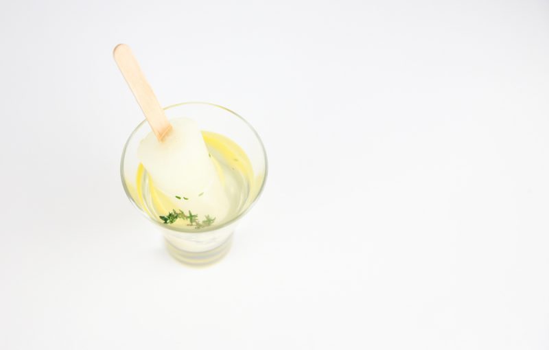 Lemon Vodka Ice Pop Cocktail with Thyme