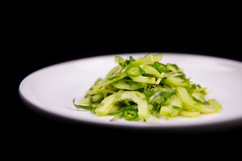 Cucumber Side Salad with Ginger, Chili and Cilantro