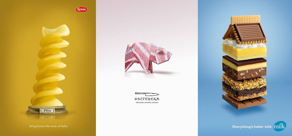 Check out this 25 Creative Food Print Ads, each one more clever than the next.