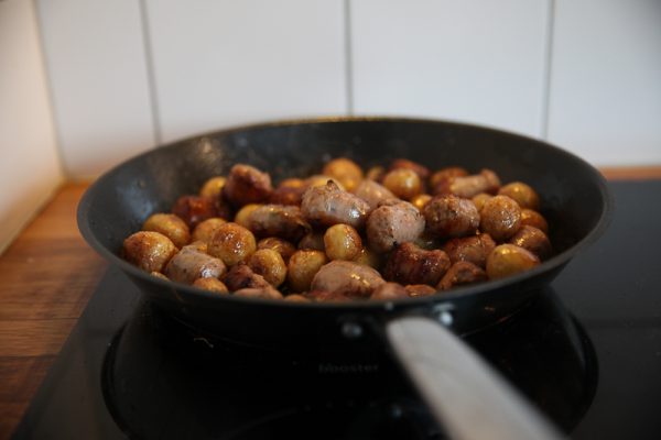 Potatoes with Salsiccia, Oregano and Spinach