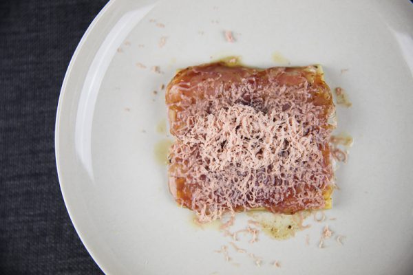 Grated Foie Gras with Truffle Salami and Salsify