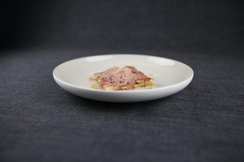 Grated Foie Gras with Truffle Salami and Salsify