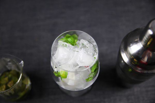 Basil Lemon Cobbler With Gin and Basil Simple Syrup