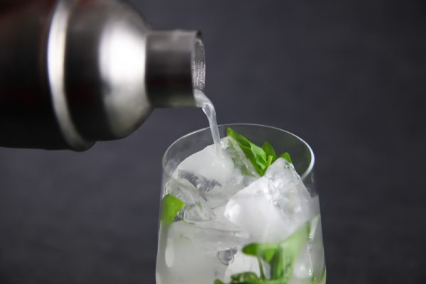 Basil Lemon Cobbler With Gin and Basil Simple Syrup