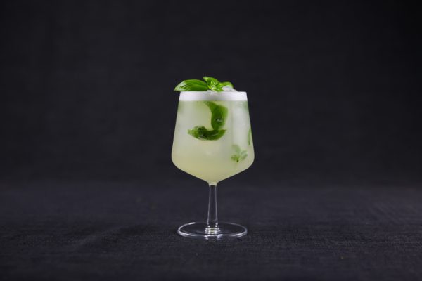 Basil Lemon Cobbler With Gin and Basil Simple Syrup