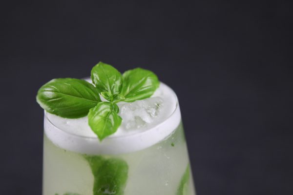 Basil Lemon Cobbler With Gin and Basil Simple Syrup