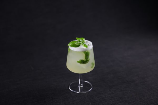 Basil Lemon Cobbler With Gin and Basil Simple Syrup