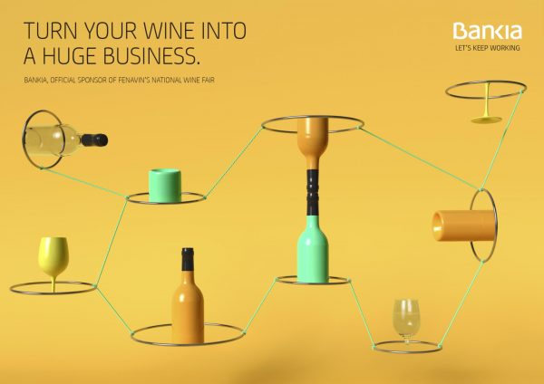Clever Bank Ad Campaign With Perfectly Balanced Wine