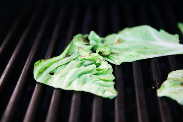 Grilled Cabbage with Creme Fraiche, Lemon and Herb Oil