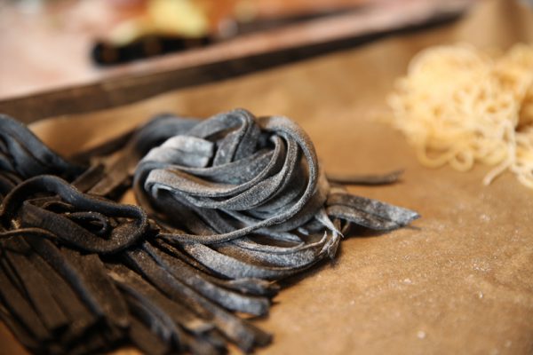 Calamari Pasta Sauce with Homemade Black Tagliatelle