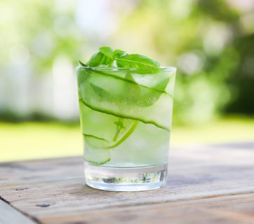 Cucumber Basil Gin and Tonic With Lime