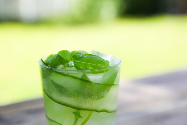 Cucumber Basil Gin and Tonic With Lime