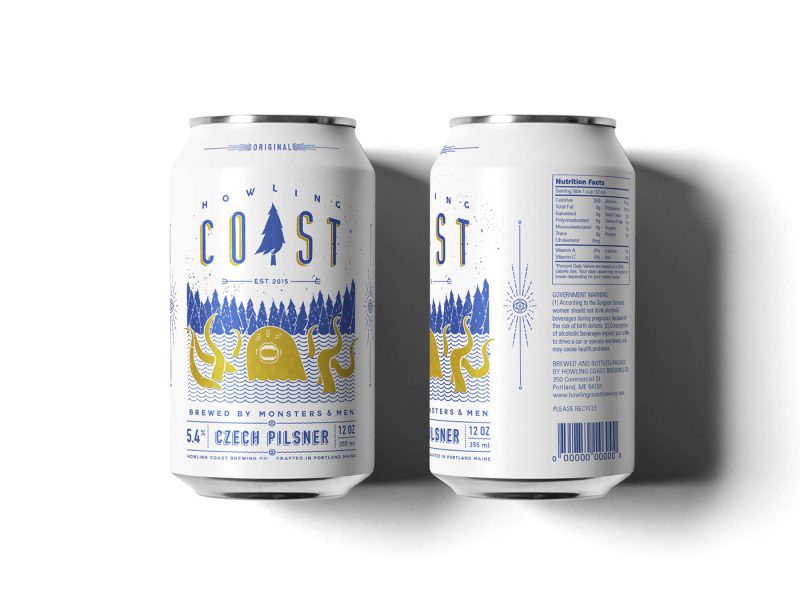 Monster Beer Can Packaging Design for Howling Coast Beer