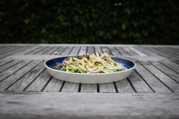 Apple Cabbage Coleslaw Side Salad With Pumpkin Seeds