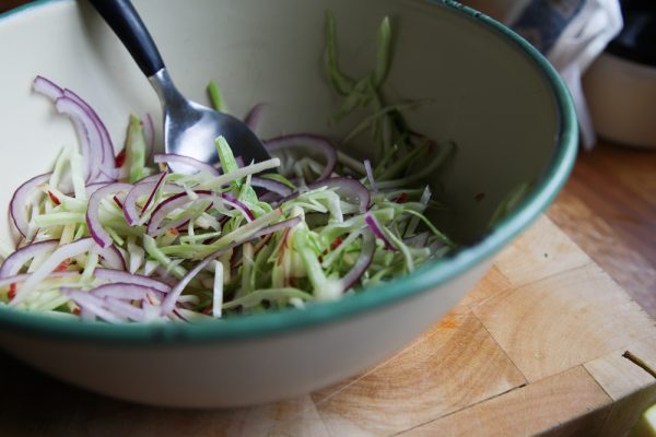 Apple Cabbage Coleslaw Side Salad With Pumpkin Seeds