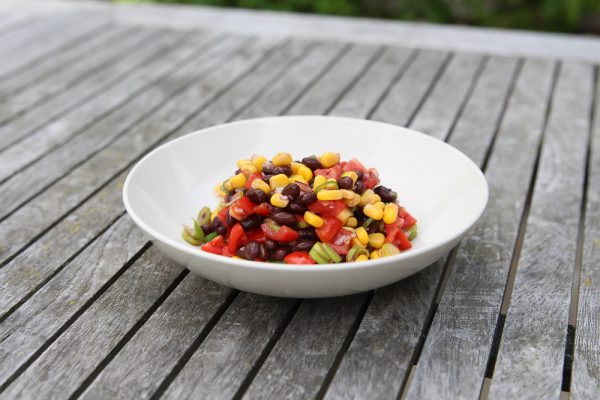 Spicy Corn Black Bean Side Salad with Tomatoes