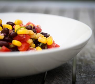Spicy Corn Black Bean Side Salad with Tomatoes