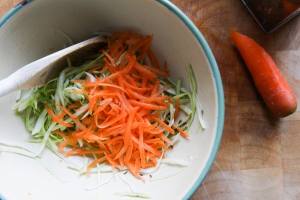 Classic Coleslaw Side Salad with Yogurt and Mayonnaise