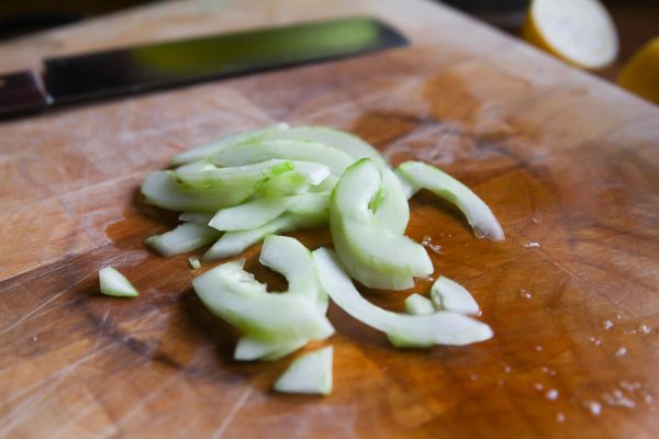 Creamy Apple Cucumber Side Salad with Parsley and Chives