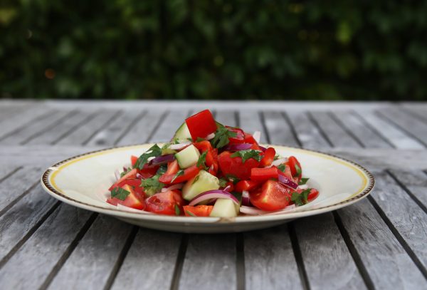 Crunchy Mediterranean Side Salad with Plenty of Vegetables