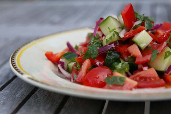 Crunchy Mediterranean Side Salad with Plenty of Vegetables