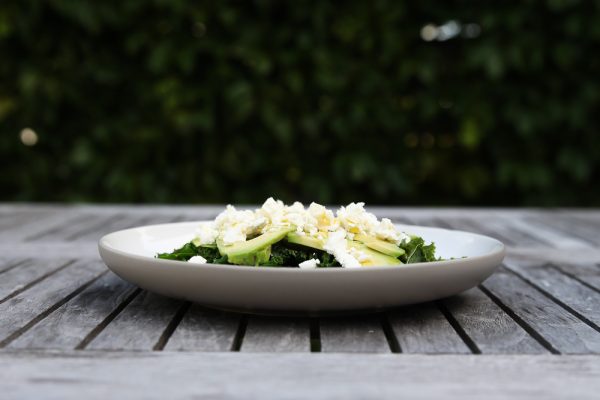 Kale Avocado and Feta Cheese Side Salad
