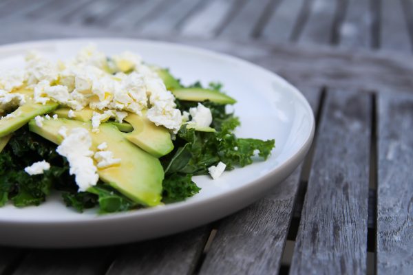 Kale Avocado and Feta Cheese Side Salad