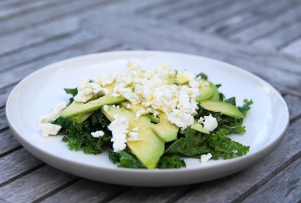 Kale Avocado and Feta Cheese Side Salad