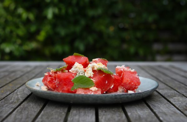 Watermelon Side Salad with Feta Cheese and Mint