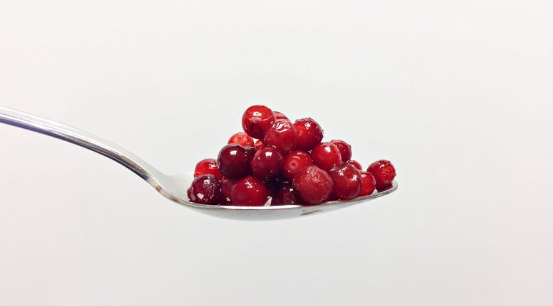 Lingonberry on spoon