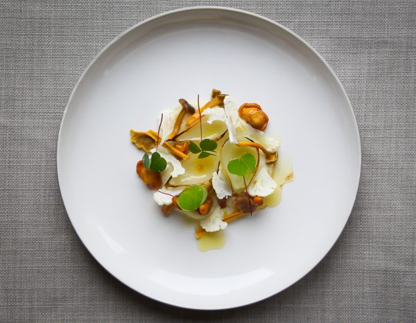 Chanterelles With Cauliflower, Onions and Pickled Funnel Chanterelles