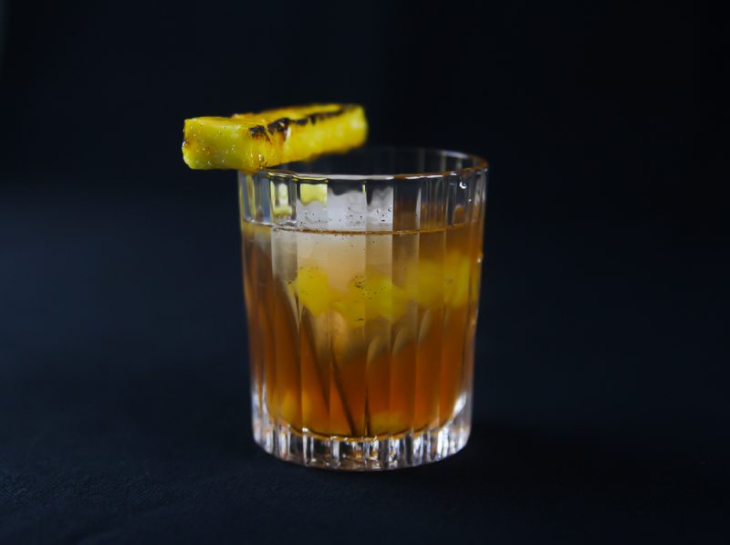 Pineapple Cocktail with Rum and Caramelized Pineapple