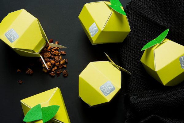 Tea in Fruit Origami Packaging Design
