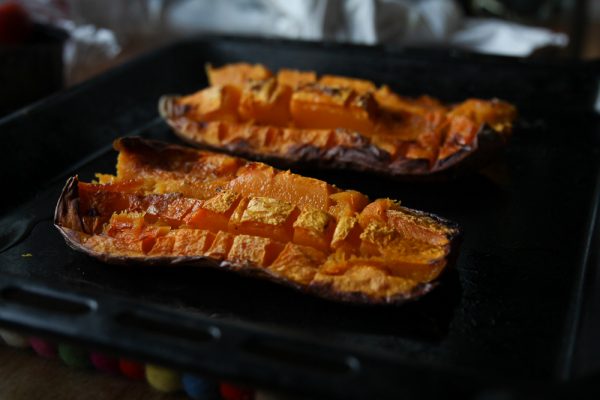 Roasted Butternut Squash with Pecorino Cheese and Parsley
