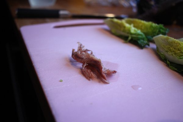 Warm Anchovy Salad with Soft Boiled Egg