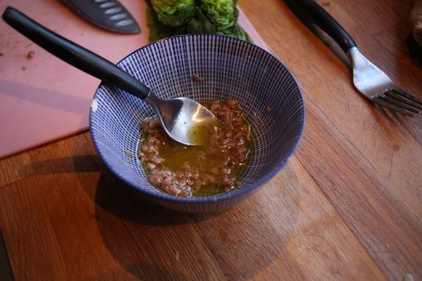 Warm Anchovy Salad with Soft Boiled Egg